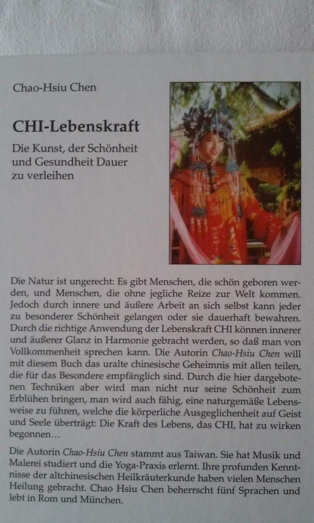 Chi-Lebenskraft Die Kunst, der Schönheit und Gesundheit Daue zu verleihen  Chao-Hsiu Chen