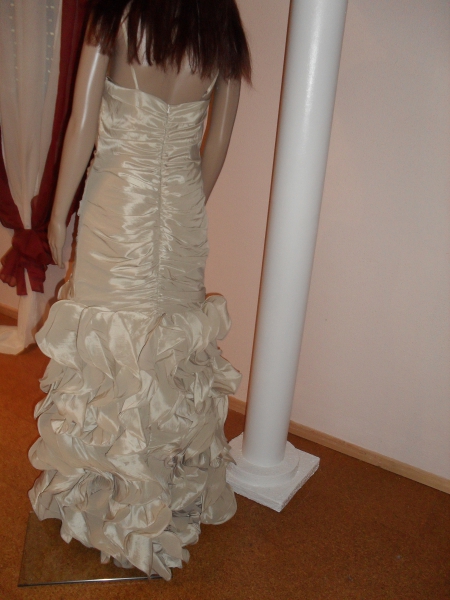 Abendkleid Unique Gr 38 Gold/ Beige mit Stola