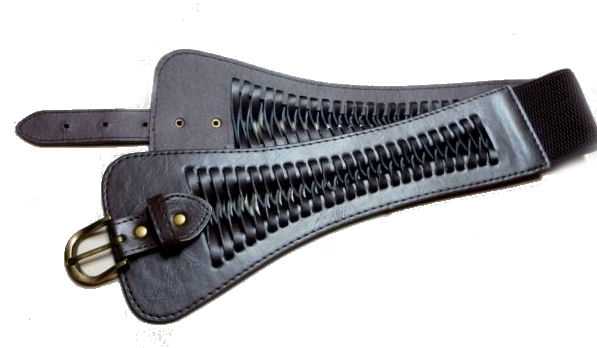 Taillengürtel Stretch dunkelbraun *geflochtene Optik*