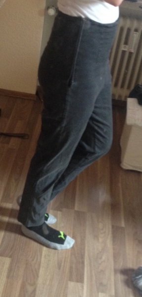 dunkelgrau/ schwarze high-waist hose