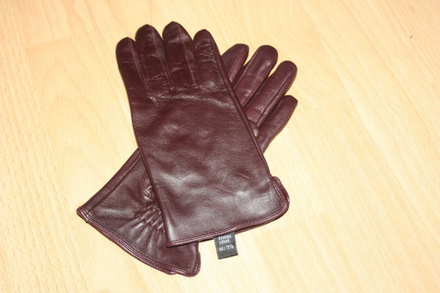 Echtleder Damen Handschuhe, Rot Braun, Gr. 7 1/2, echtes Leder