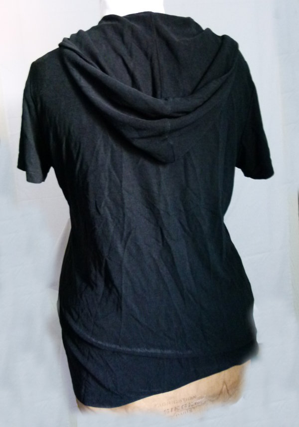 Kapuzen Longbluse Jacke Bluse, schwarz, Gothic Emo Mori Goa Festival Metal