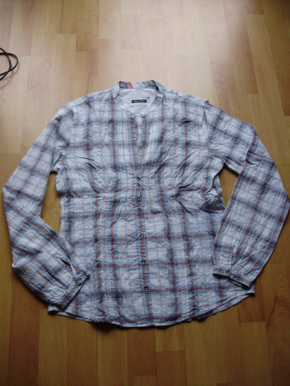 Marc O´Polo Langarm Bluse hell Karo Gr 34 S