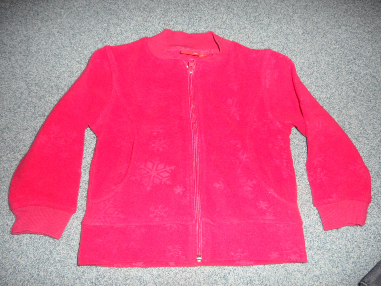 tolle pinke Fleecejacke mit Schneeflocken