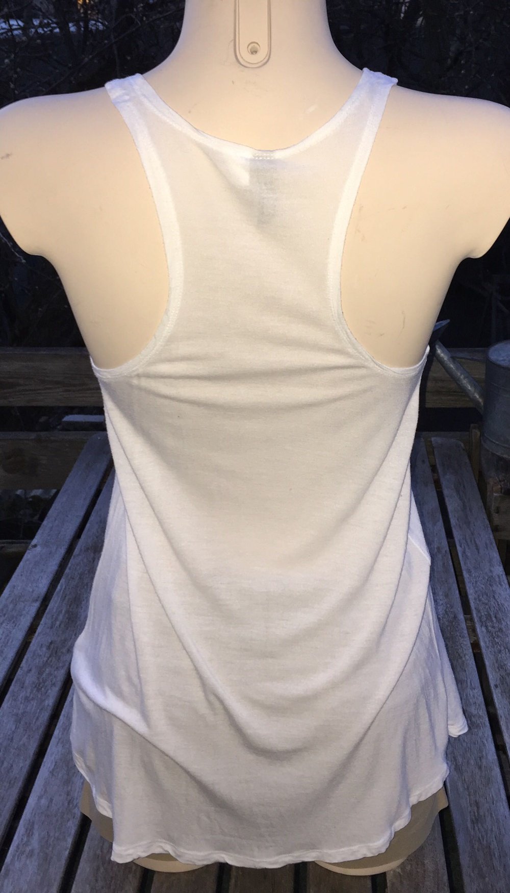 H&M ausgestelltes Tanktop LONGTOP weiß Gr. 34