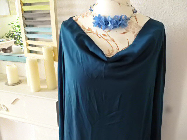 Petrol Satinseiden Kleid von Promod 42