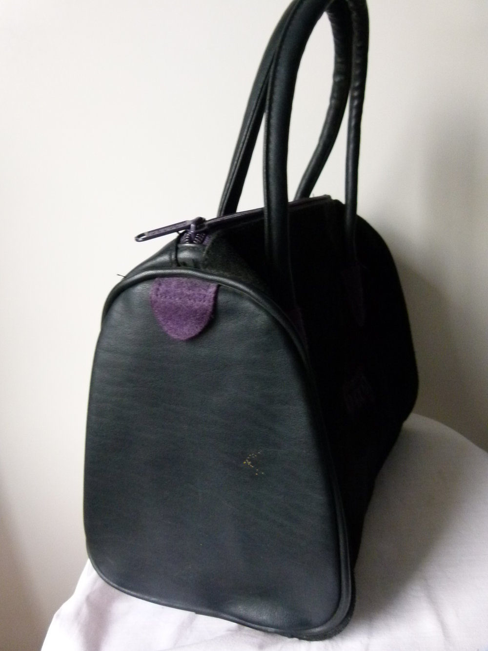 Handtasche Shopper, Season Bag, schwarz violett lila, Wildleder, Boho Mori Gothic Festival Hippie Goa