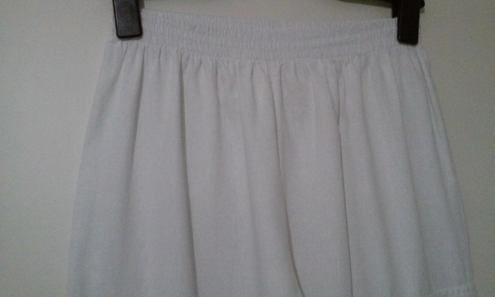 weiße Leinen Hose 3/4 lang Sommerhose Strandhose Schlabberhose