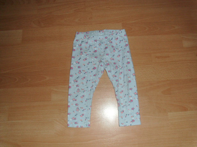 Legging von C&A, hellblau mit Blumen, Gr. 74/80