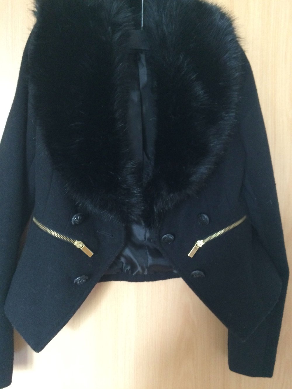 Jacke mit Kunstfellkragen 