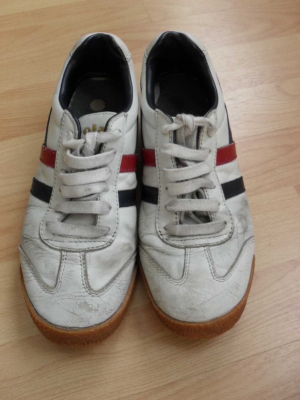 Gola Harrier Sneaker / Gr. 38 37 / white navy red / weiß rot blau / Leder Turnschuhe / retro oldschool vintage