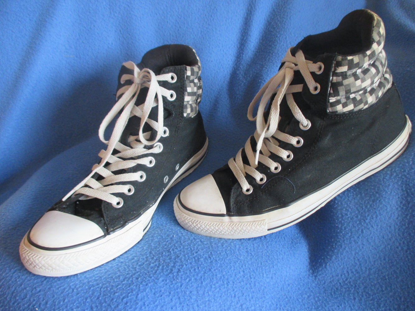NEUw Damen Herren Chucks Stoff Basket Freizeit Schuhe mit Karos 