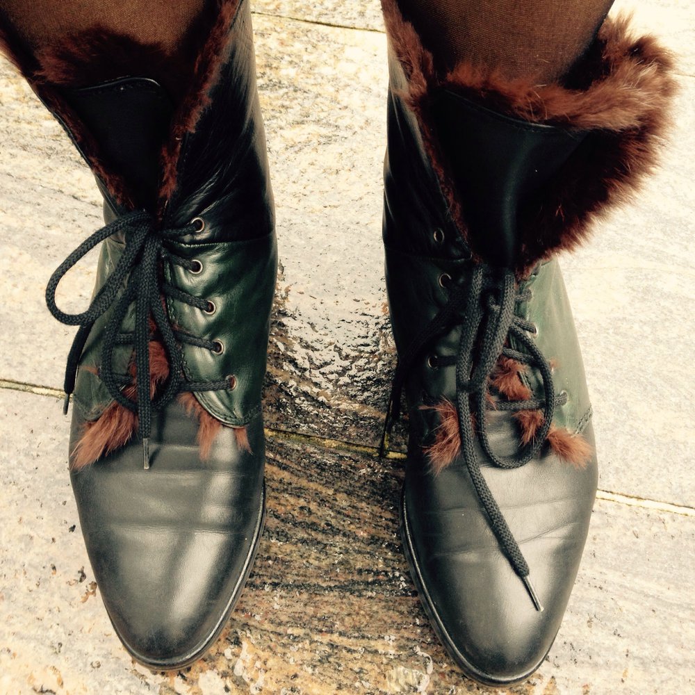 Exklusive Schwarz/Grün/Bordeuxrote Leder Schnürschuhe Stiefeletten 