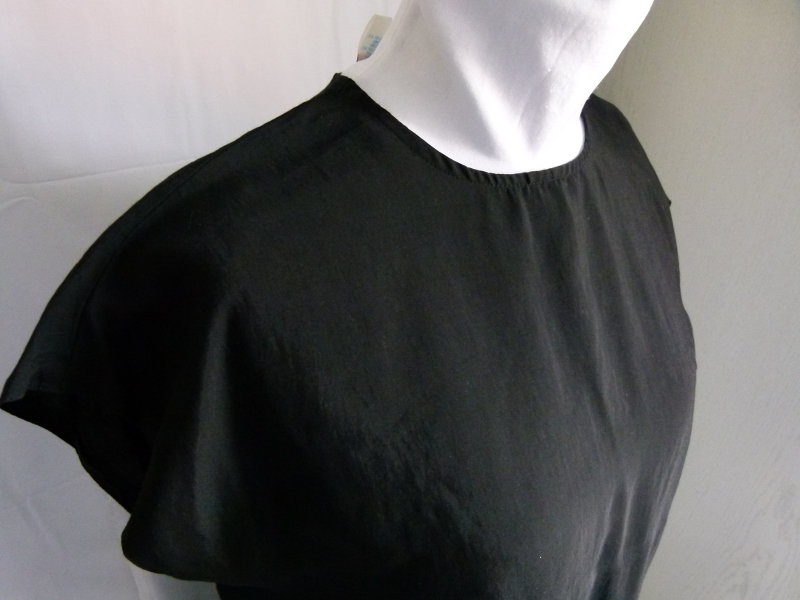 Sommer Bluse Shirt, schwarz, angeschnittene Ärmel, Boho Goa Festival Gothic Mori
