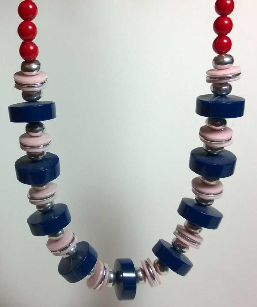 Bunte Statementkette Vintage 80er