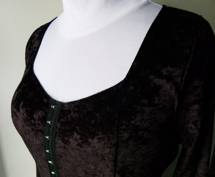 Peplum Mieder Bluse, schwarzer Pannesamt, Gothic Vintage Retro UK England Dark Mori Festlich Festival Velvet