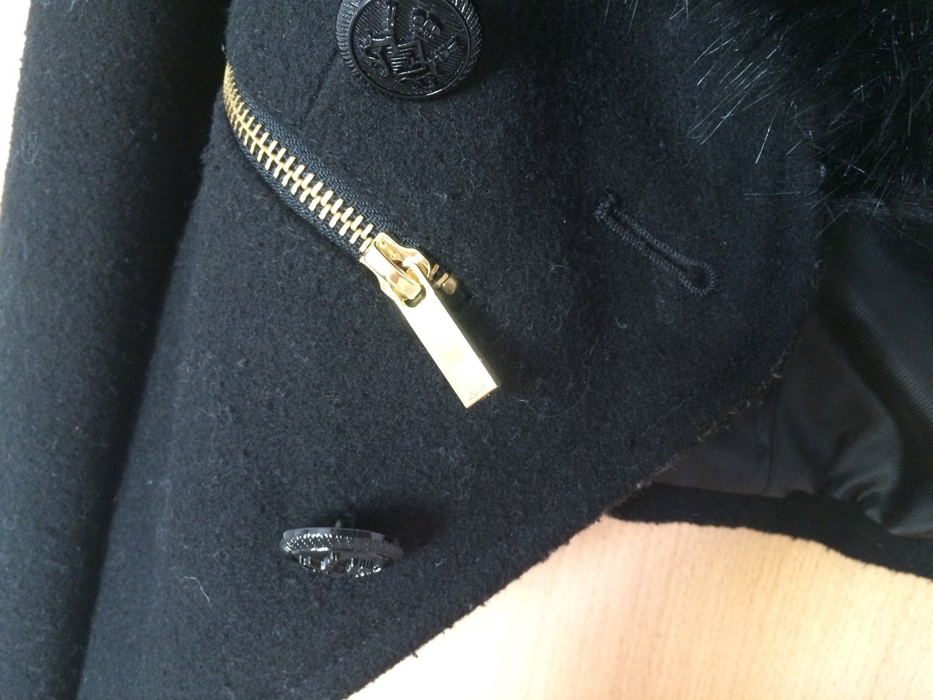 Jacke mit Kunstfellkragen 