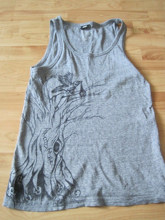 grau meliertes Gothic Top, Unikat