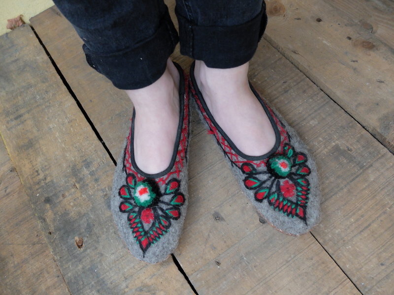 Hausschuhe Filz Filzschuhe Filzhausschuhe Balkan Boho Blogger Hipster Ethno