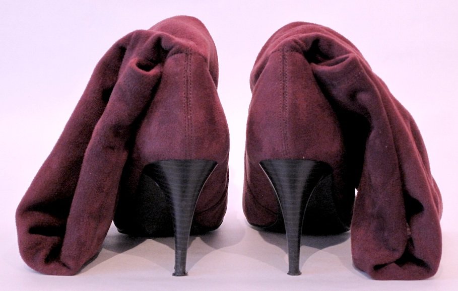 Sexy High Heels Stiefel mit weichem Stretchschaft in Textil, rotbraun, Gr. 41 gebraucht