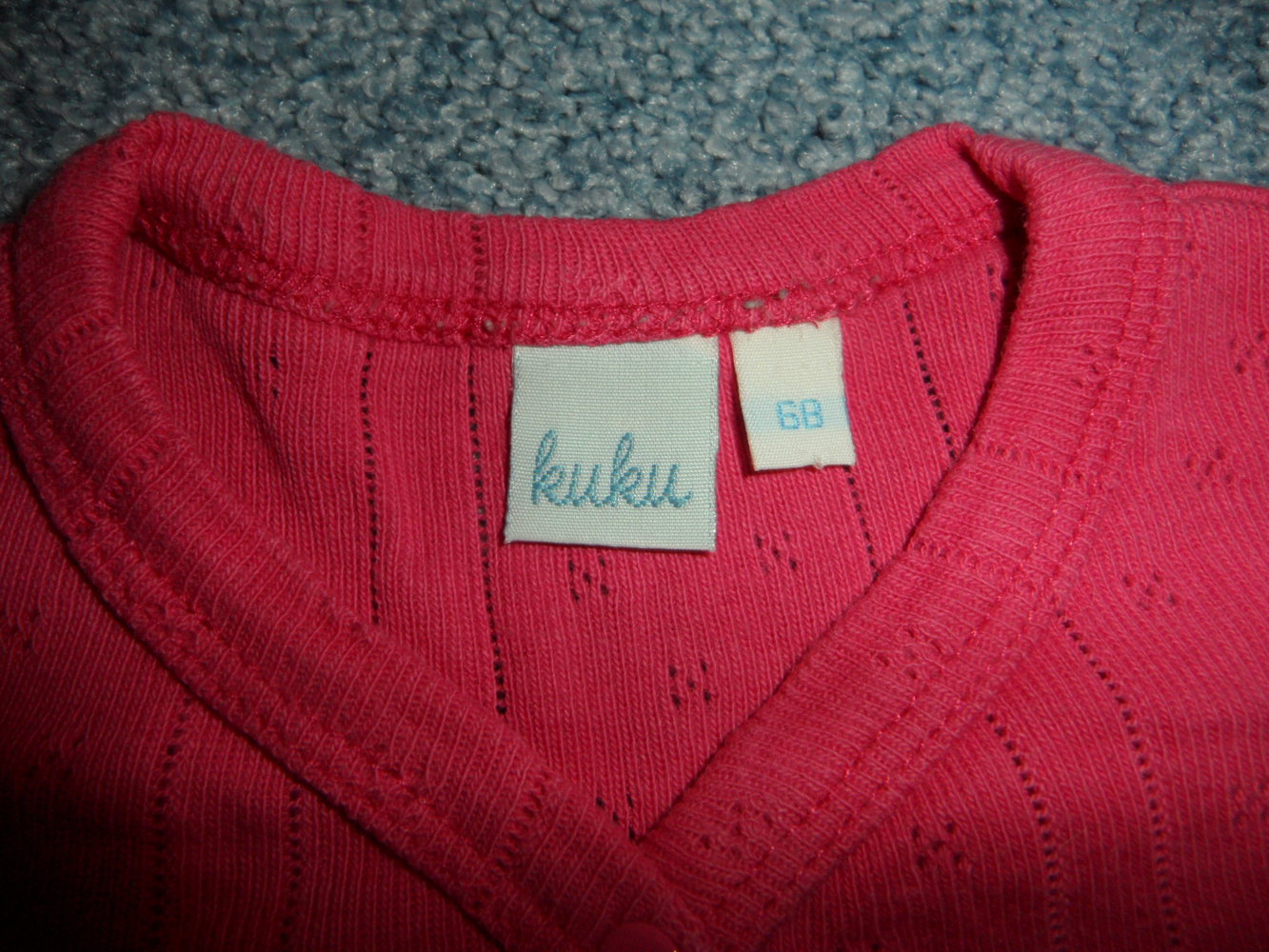 kuku Langarmshirt mit Lochstickerei und Rüschen