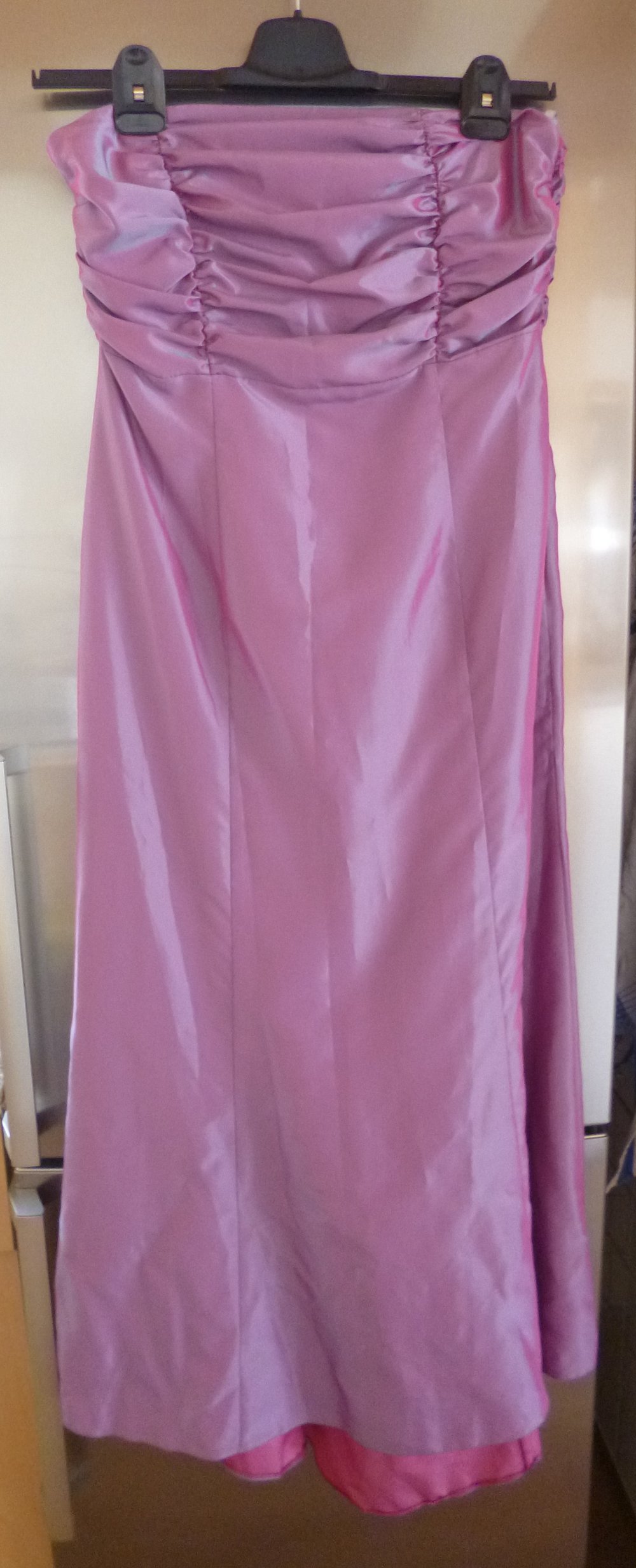 Pinkes schimmerndes langes Abendkleid, Ballkleid Größe 38