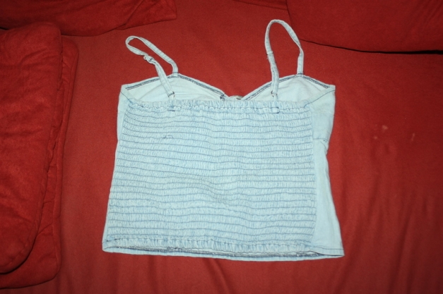 Jeans Top mit Schnalle, Fishbone, Gr. S, hinten gerafft