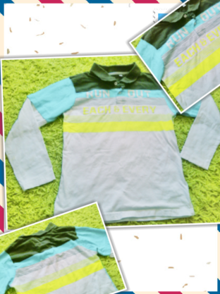 Jungen Polo Langarm Shirt Pullover Gr. 158/164