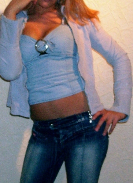 Jeans Top mit Schnalle, Fishbone, Gr. S, hinten gerafft