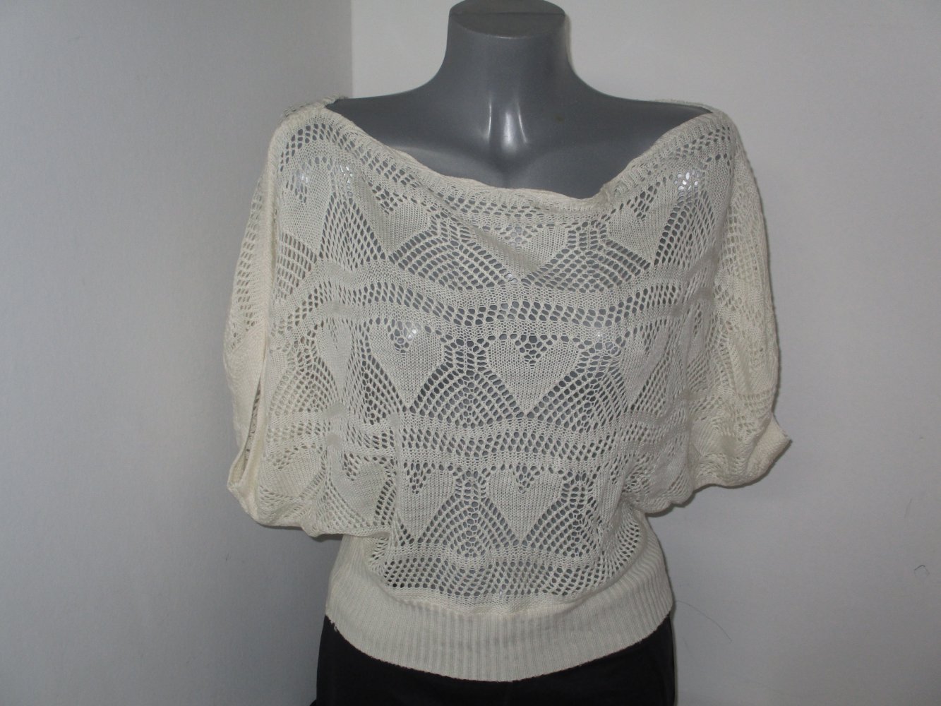 Pullover cremefarben Herzen