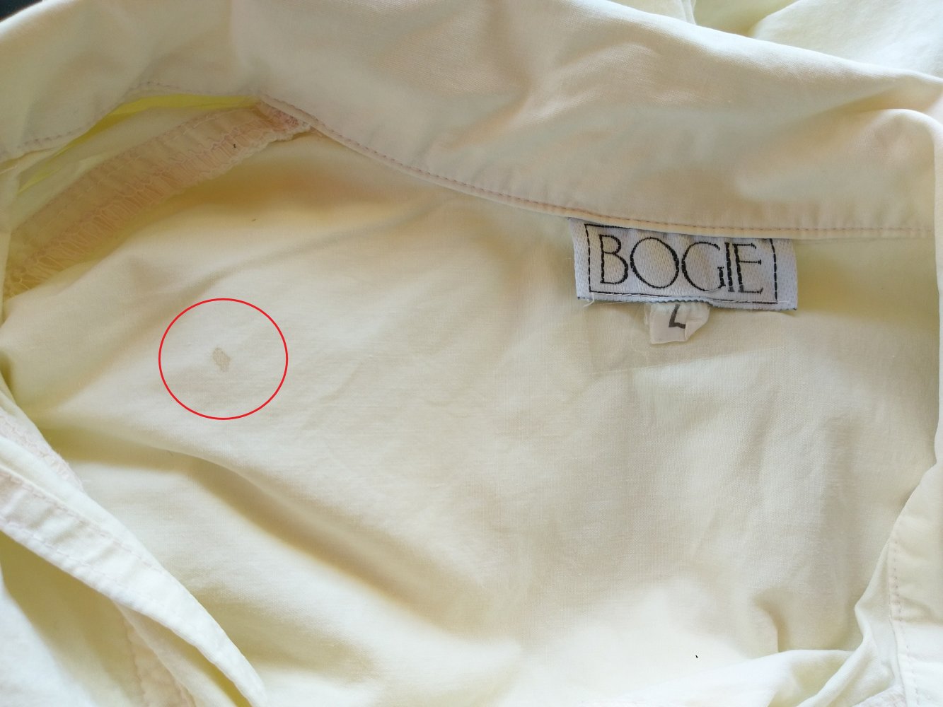Cremefarbene Bluse kurzärmlig von Bogie Größe L