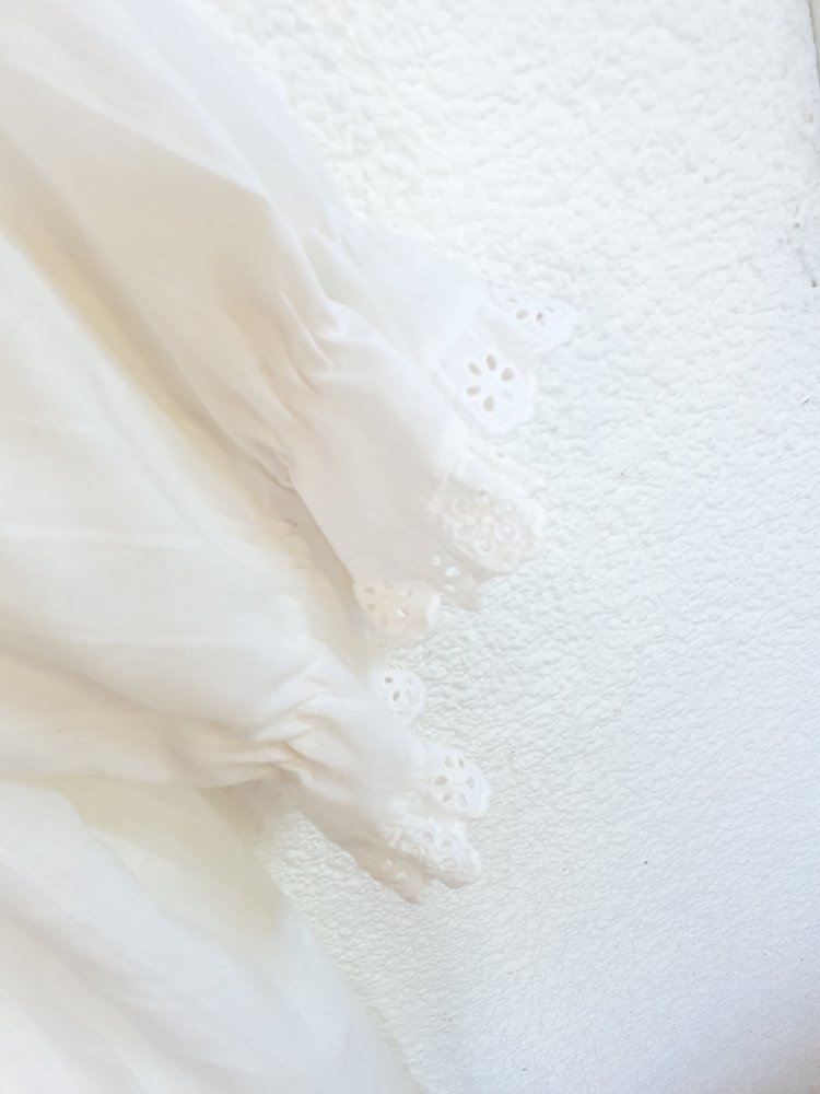 Weiße Vintage-Bluse mit Spitze ca. Größe M