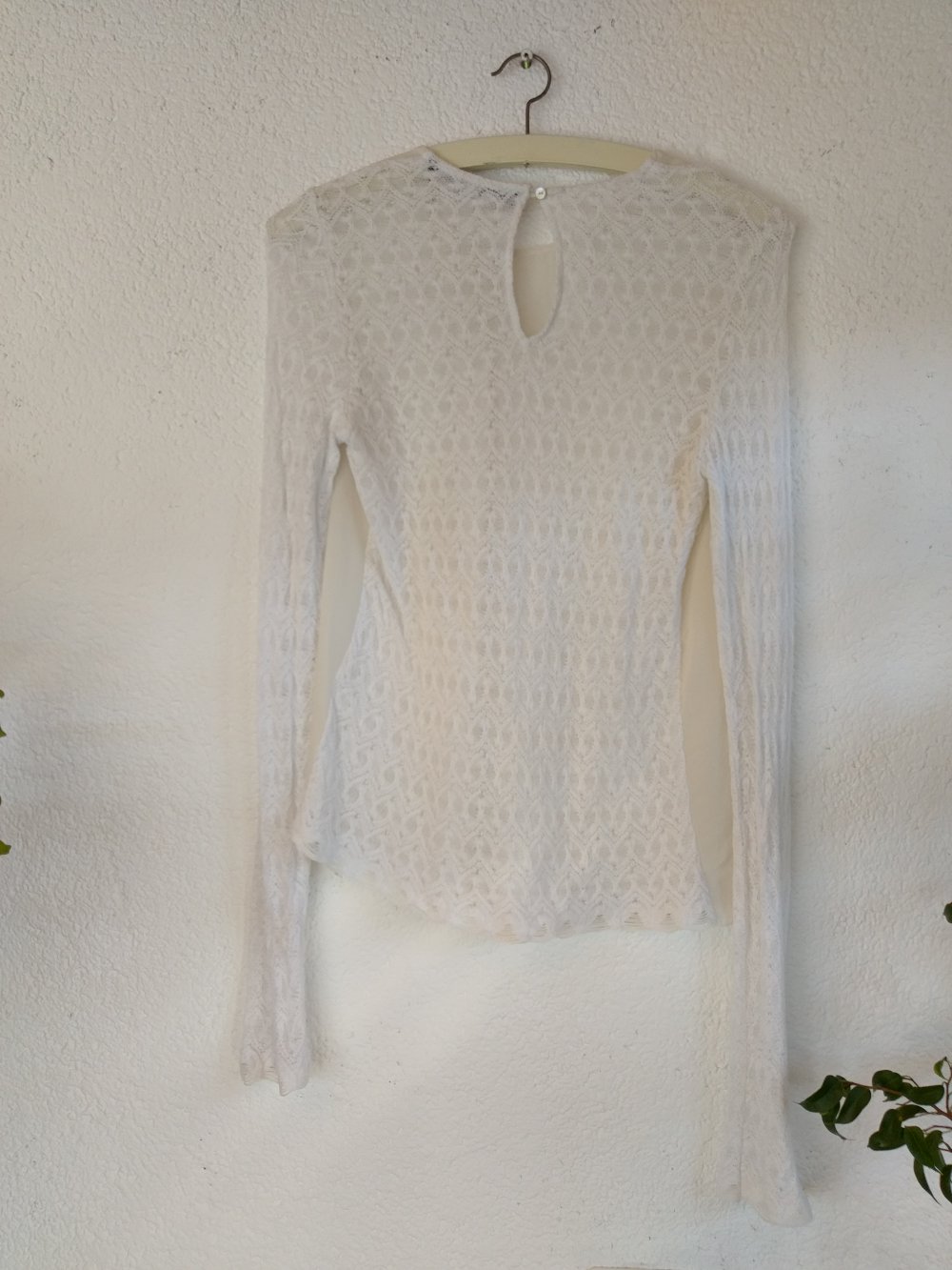 Zara Basic Bluse mit Spitzenärmeln Größe S