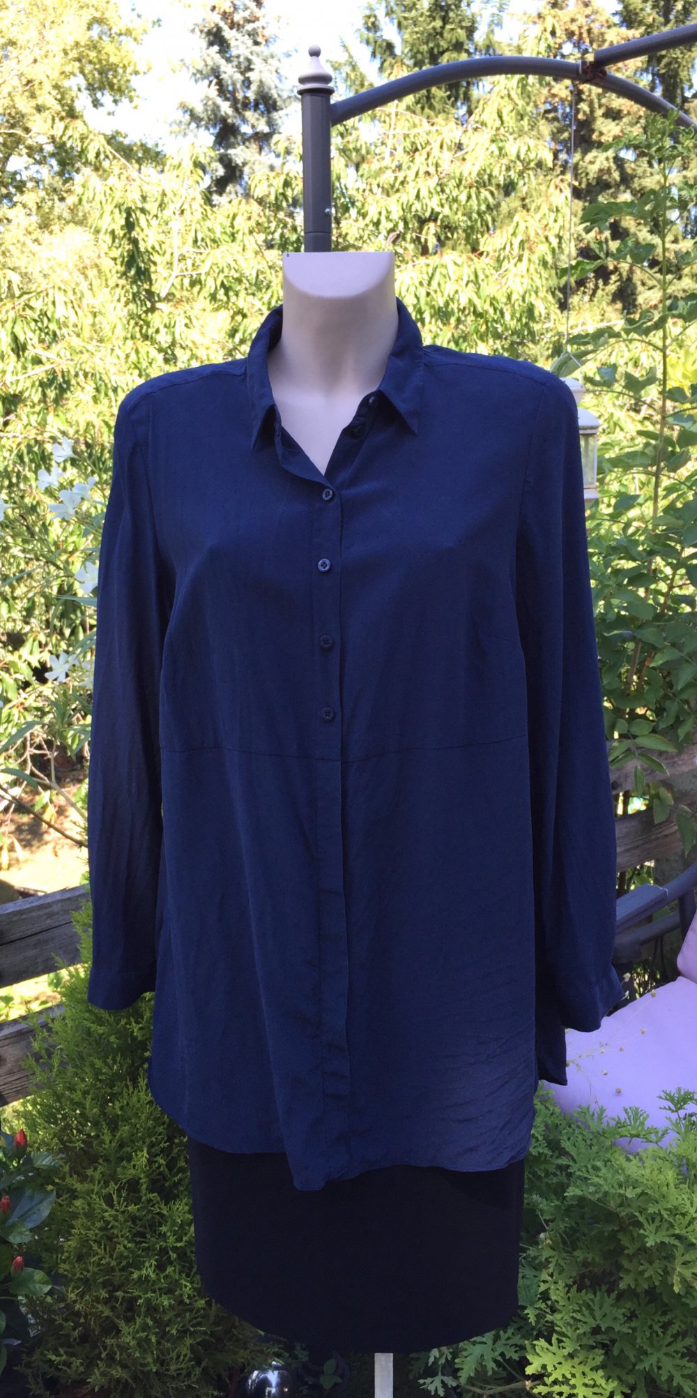 MADELEINE Bluse SEIDENBLUSE marine Gr. 44