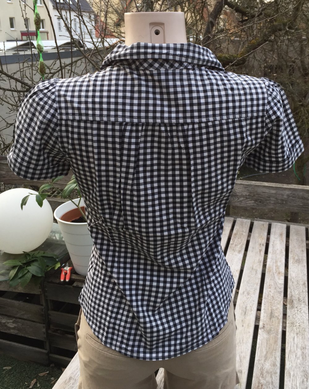 H&M Karo BLUSE Rockabilly Gr. 38