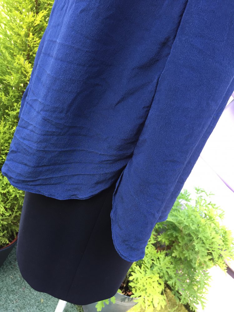 MADELEINE Bluse SEIDENBLUSE marine Gr. 44
