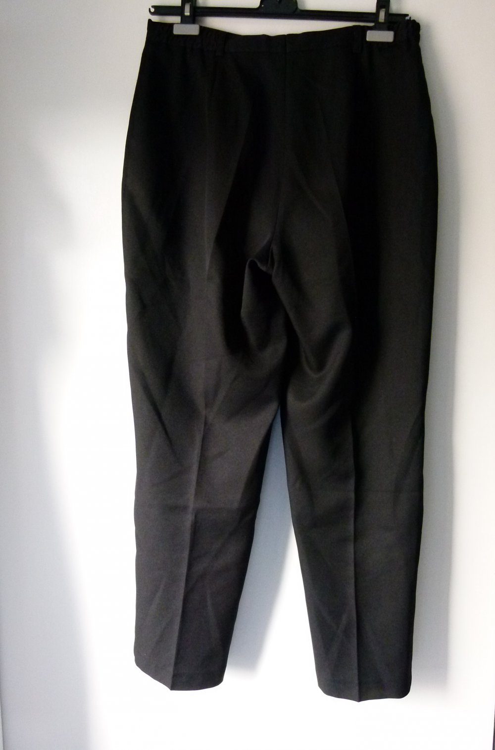 Highwaist Chino Bundfalten Hose, schwarz, Gothic Klassisch Festlich Edel Büro