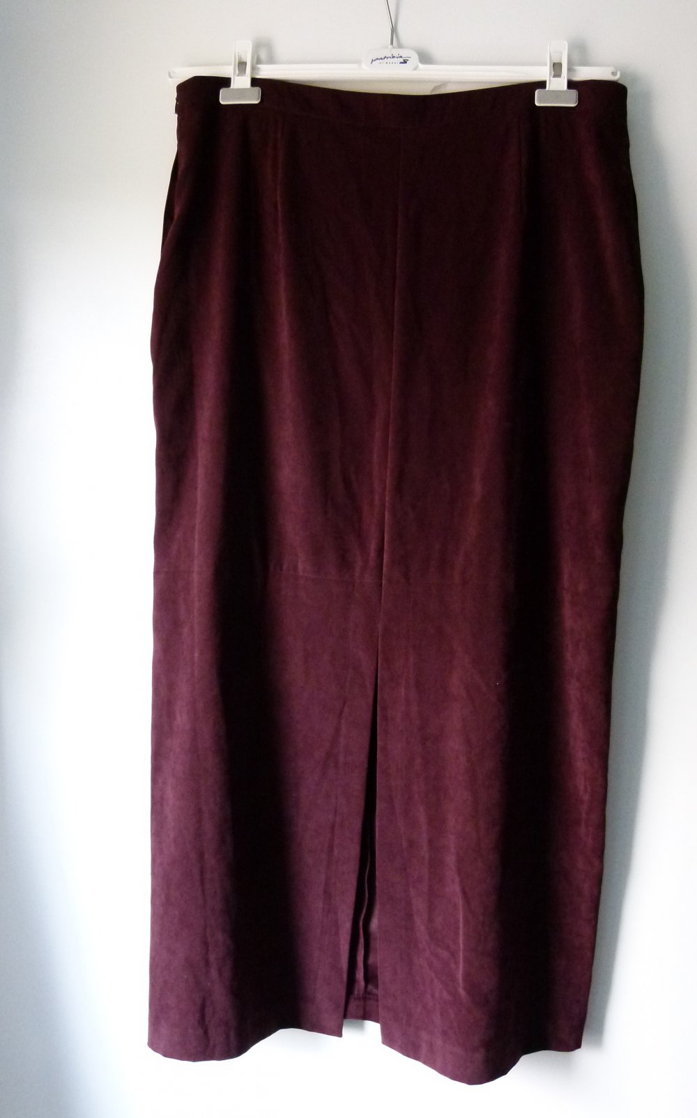 Edler Maxi Rock mit samtigen Griff, dunkles bordeauxrot, festlich Gothic Lagenlook Mori