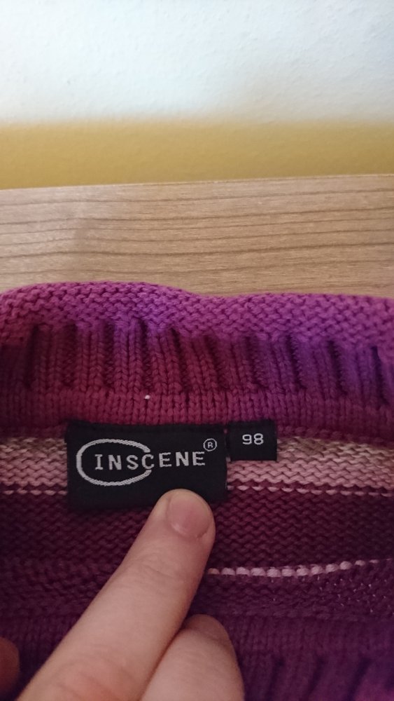 toller warmer Strickpullover in Gr. 98 von Inscene lila/rosa/wollweiß/hellbraun melliert