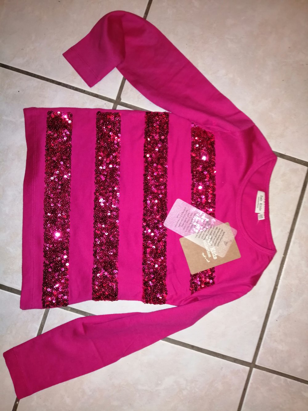 Langarmshirt mit Pailletten für Mädchen von ZAB kids