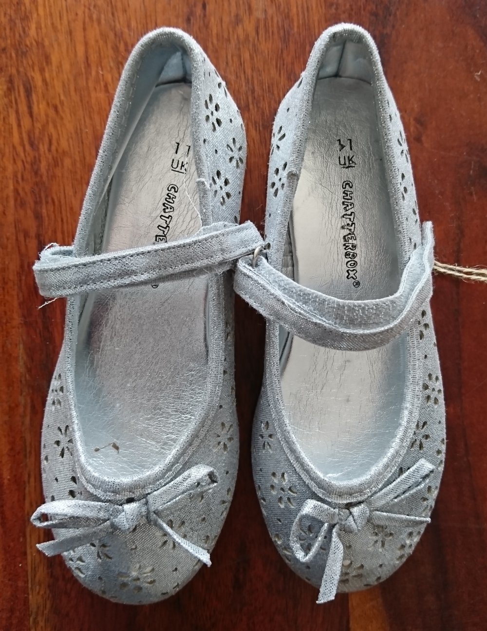 silberne Ballerina Schuhe / Halbschuhe, Chatterbox, Neu, Gr. 29