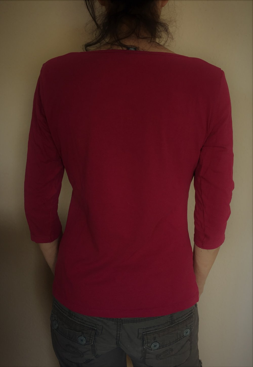 H&M 3/4 Arm Shirt Top Oberteil Gr.M Fuchsia