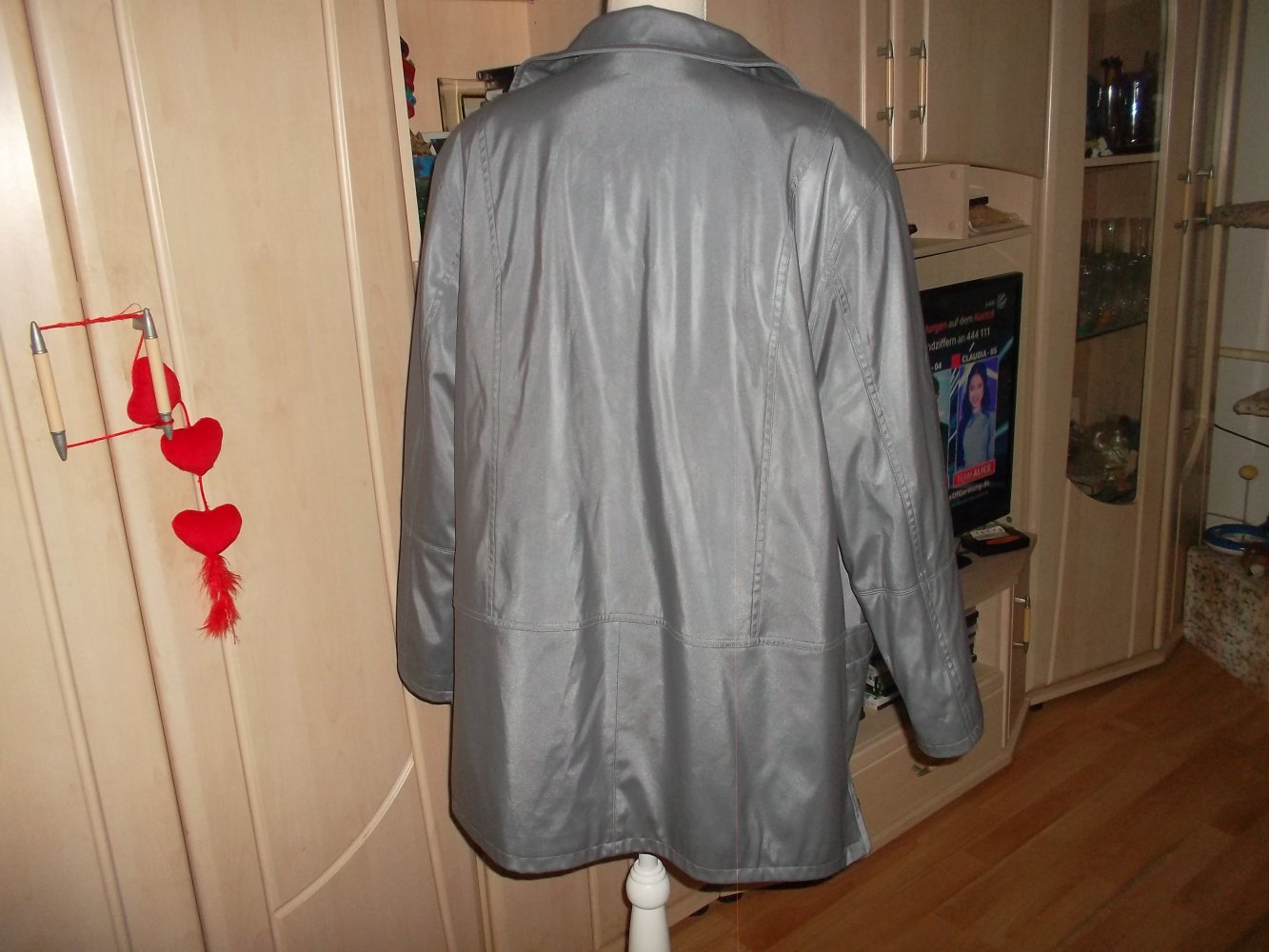 warme jacke/mantel,neu,silber,grösse 42,morena