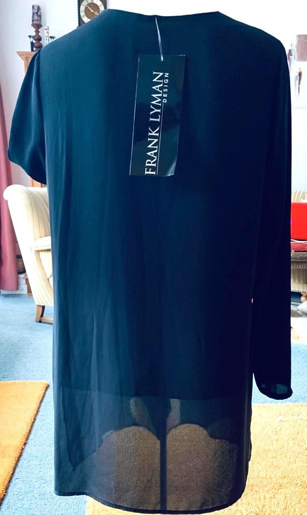 Damen Tunika Bluse Long Gr.38 in Schwarz gemustert P.228€ 
