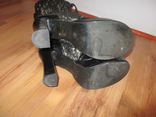 Inamagura Stiefel - Gothic - Größe 38 - Schwarz weiß 