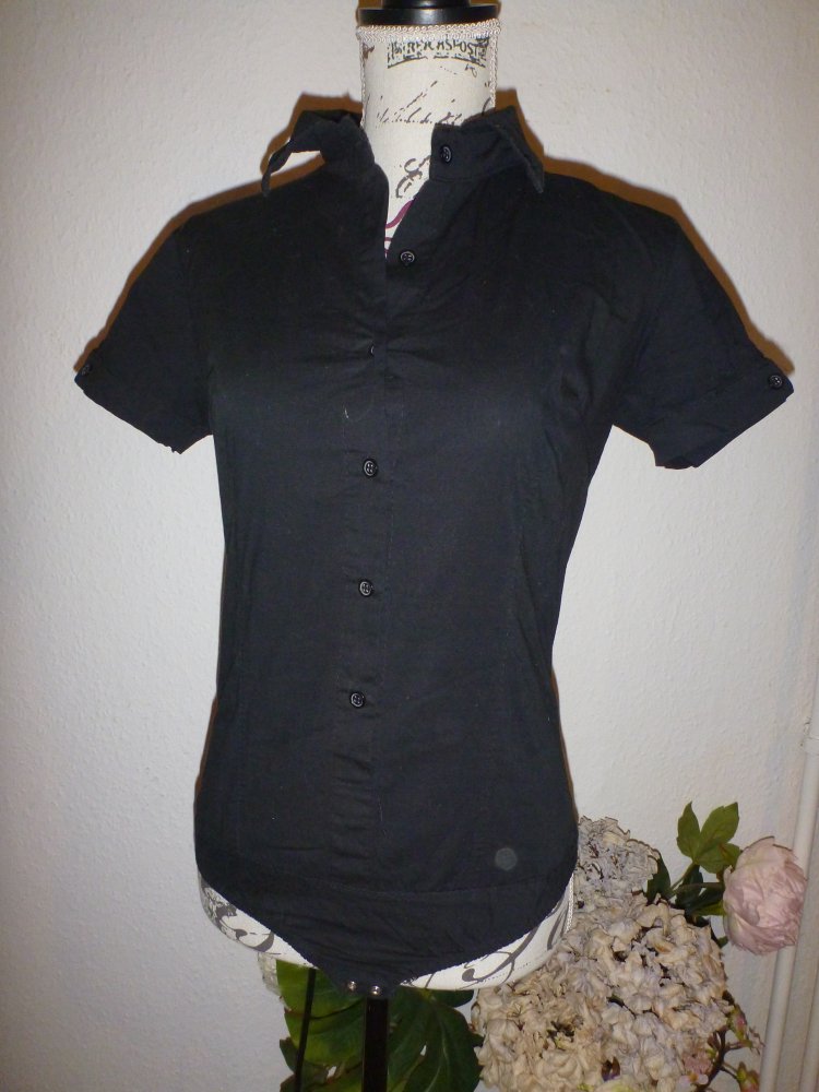 schwarze Body-Bluse Gr. XS/S