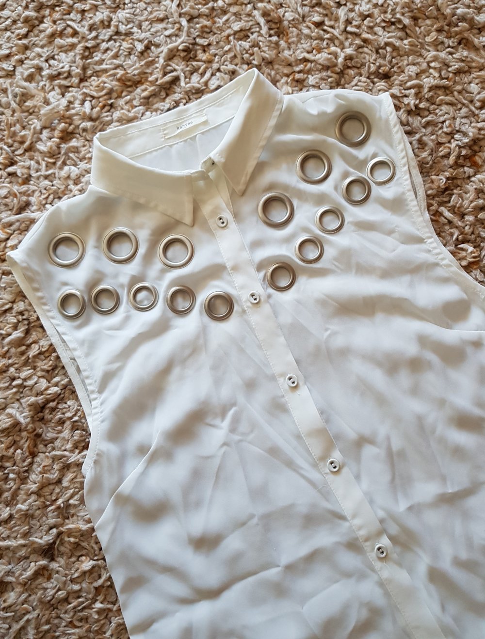 Weiße Bluse mit Cutout Y2k Gr.S