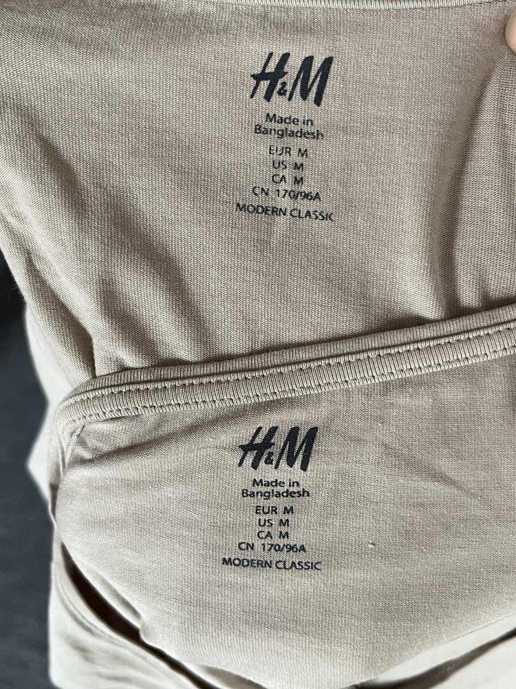 2 H&M Lang Arm Shirts Gr.M Creme / Toffee Farben Rundhals