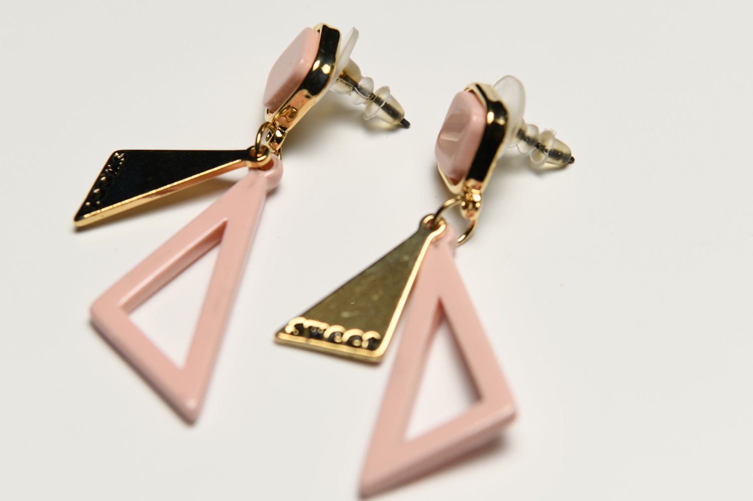 Neon Rosa Gold Akzent Ohrringe
