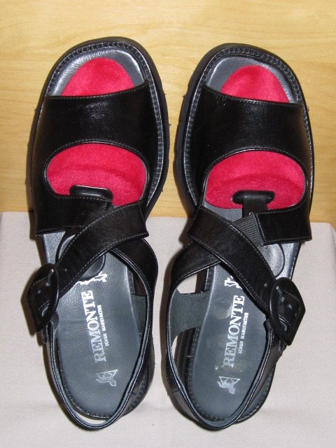 neue Damen Sandalen * Remonte * Gr. 6,5 / 40 * schwarz * Leder
